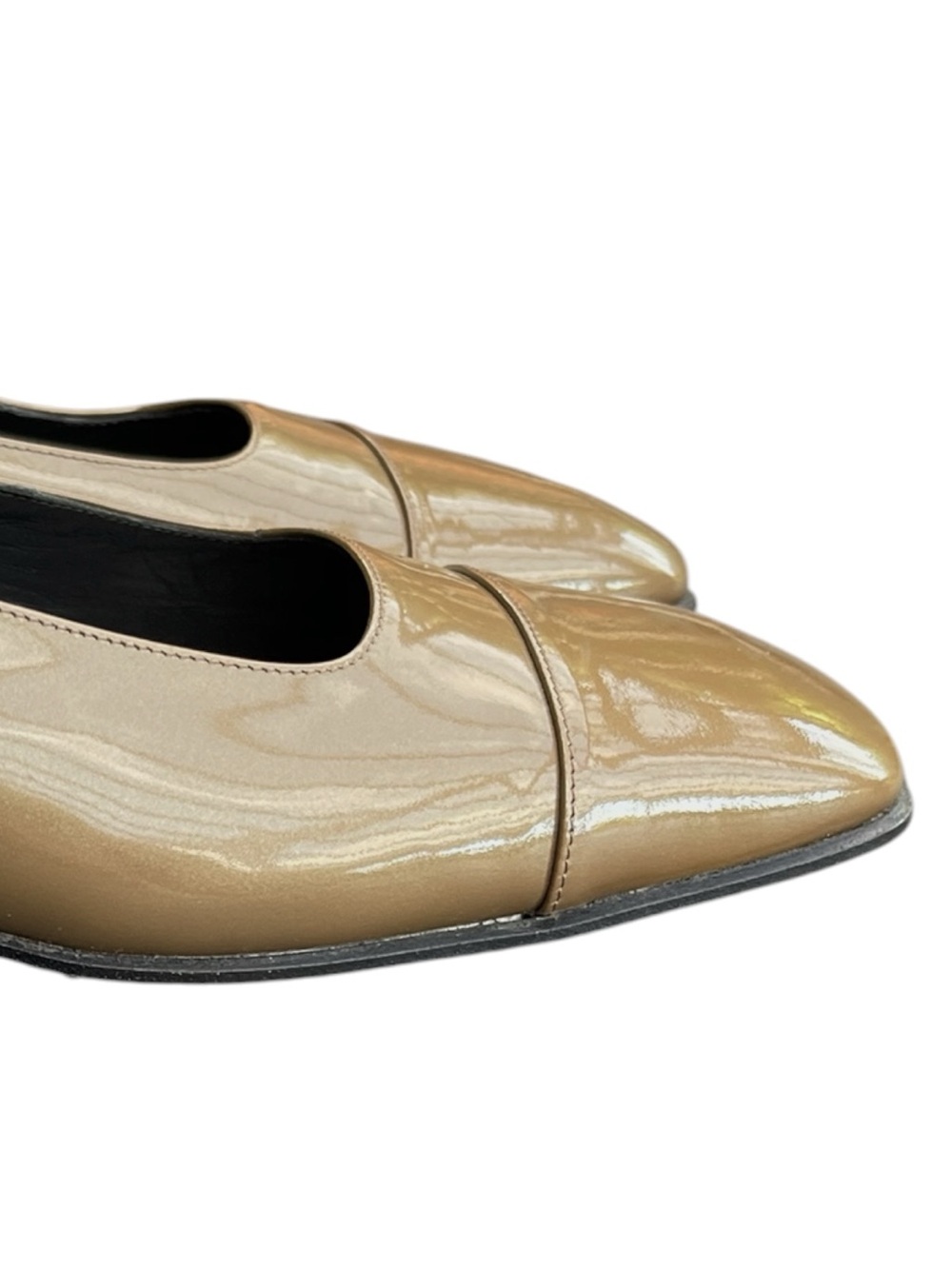 New Vintage Bally Trives Bronze Square Heel/Toe Patent Leather Loafer (5.5) - Picture 6 of 14